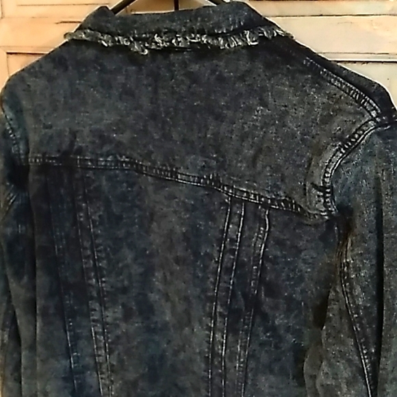 Andrew Marc New York Performance Frayed Knit Jacket  Blue - Picture 10 of 16